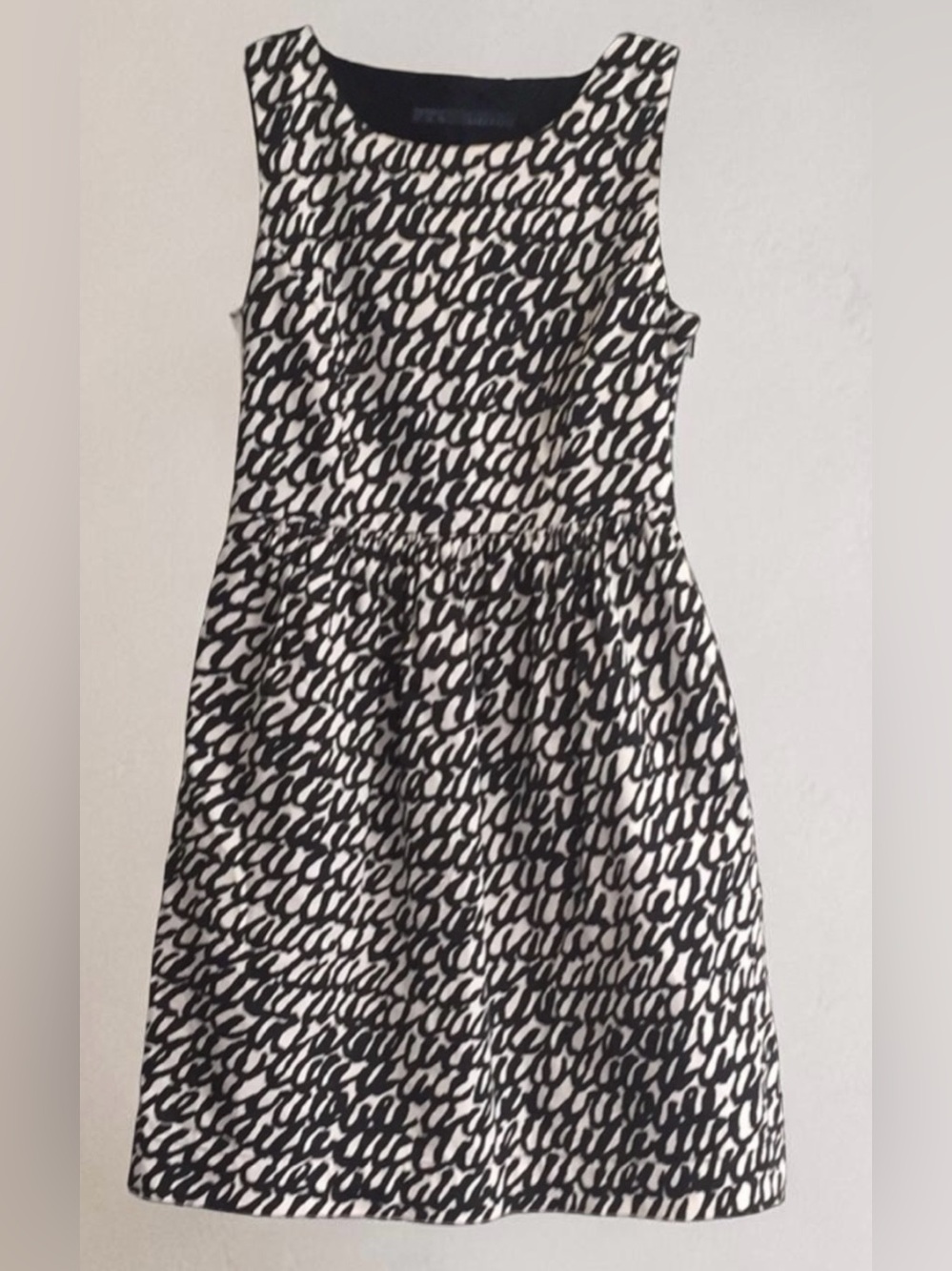 Zara Black and White Printed Sleeveless Dress